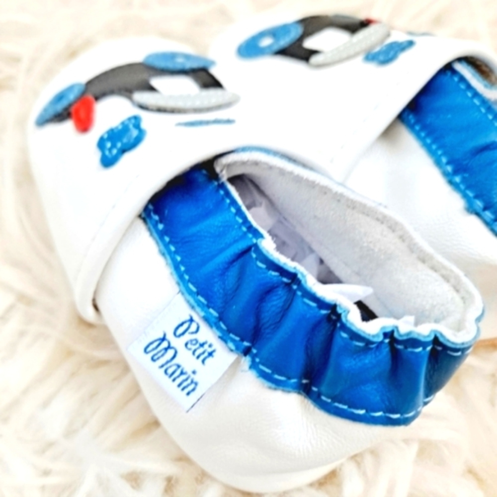 Petit Marin ChooChoo Leather Walkers - Baby Size 4/5 - Picture 6 of 7